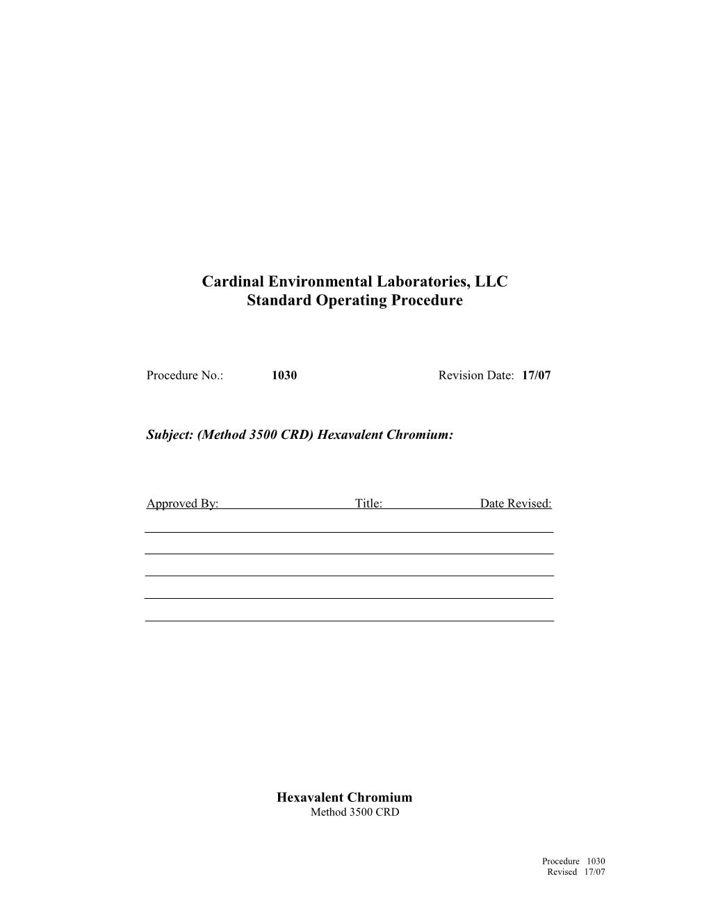 Cardinal Environmental Laboratories, LLC