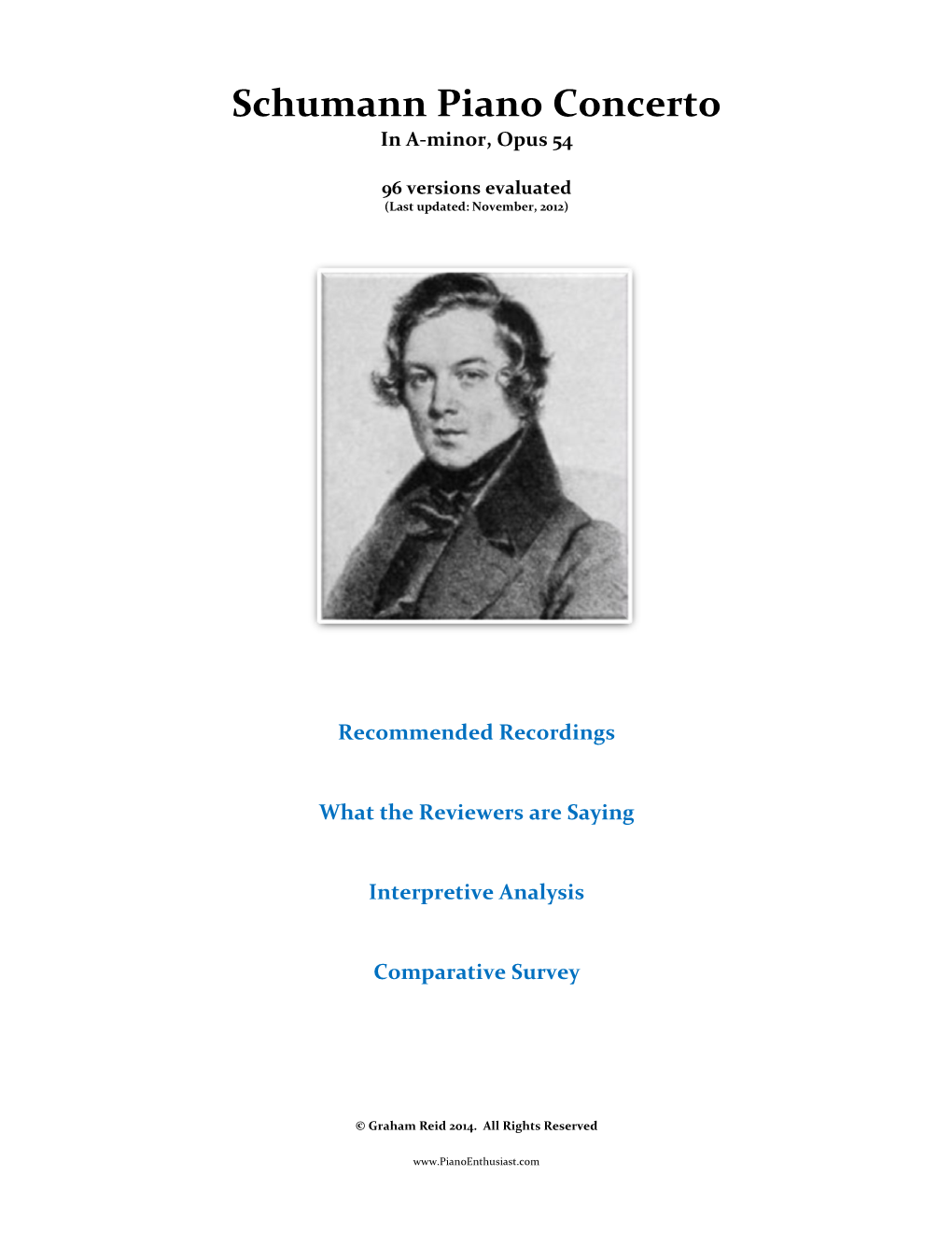 Schumann Piano Concerto in A-Minor, Opus 54