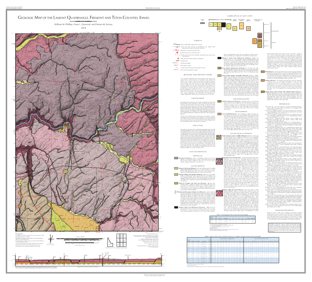 Geologic Map of the Lamont Quadrangle, Fremont and Teton