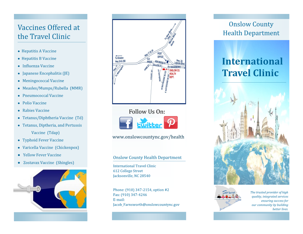 International Travel Clinic 612 College Street Jacksonville, NC 28540