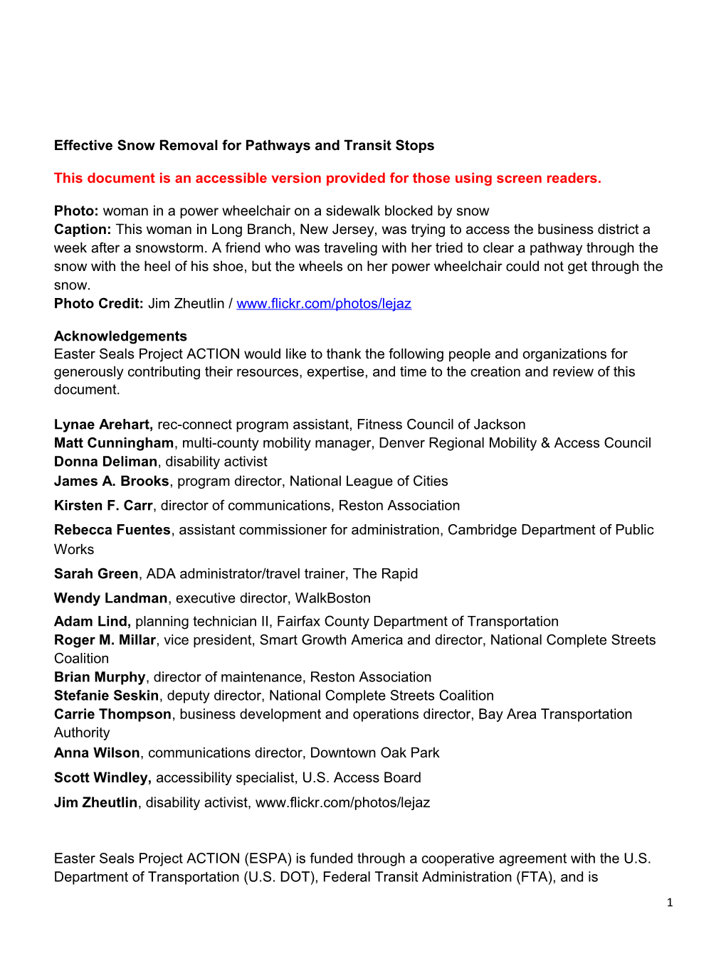 Effective Snow Removal for Pathways and Transit Stops