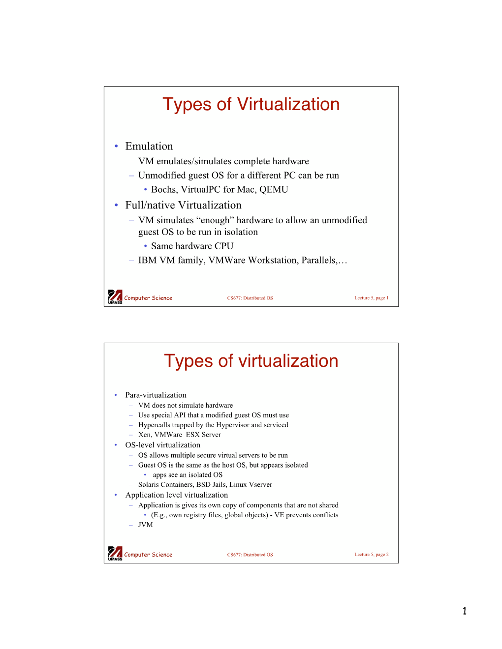 Types of Virtualization