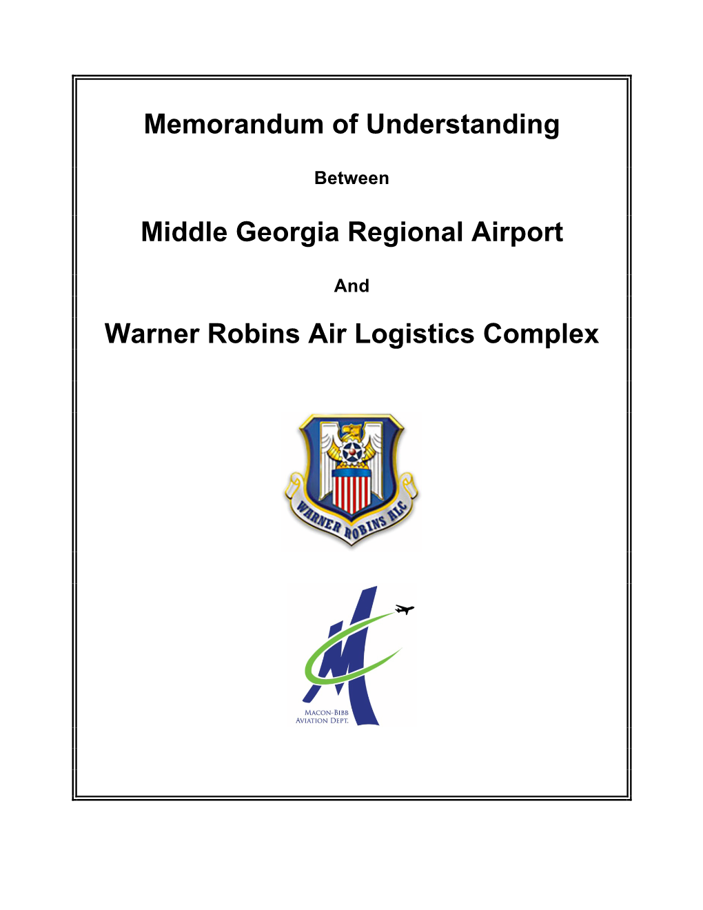 Memorandum of Understanding Middle Georgia Regional Airport