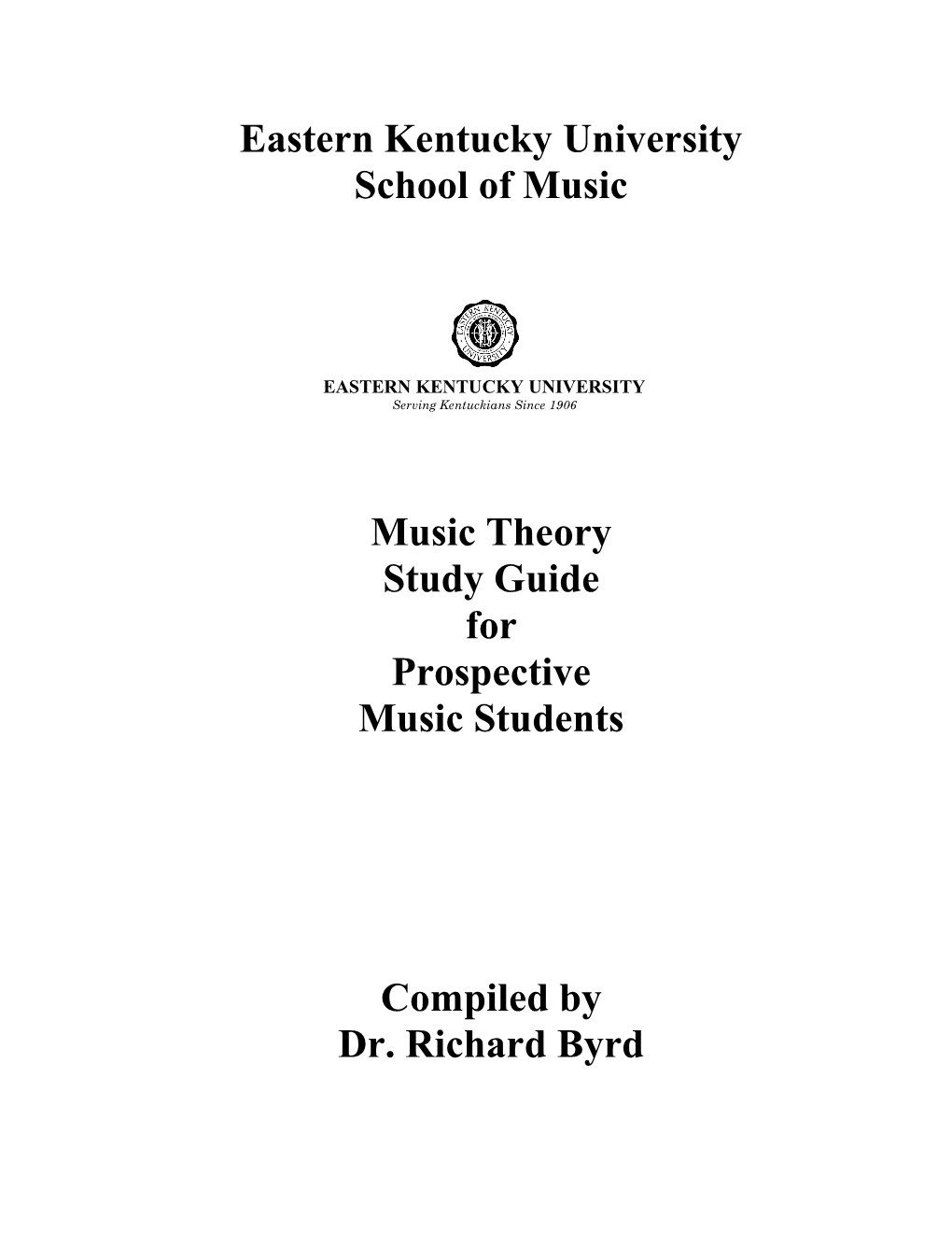 EKU School of Music Theory Study Guide