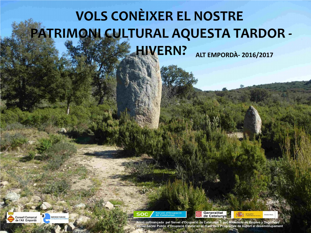 Vols Conèixer El Nostre Patrimoni Cultural Aquesta Tardor