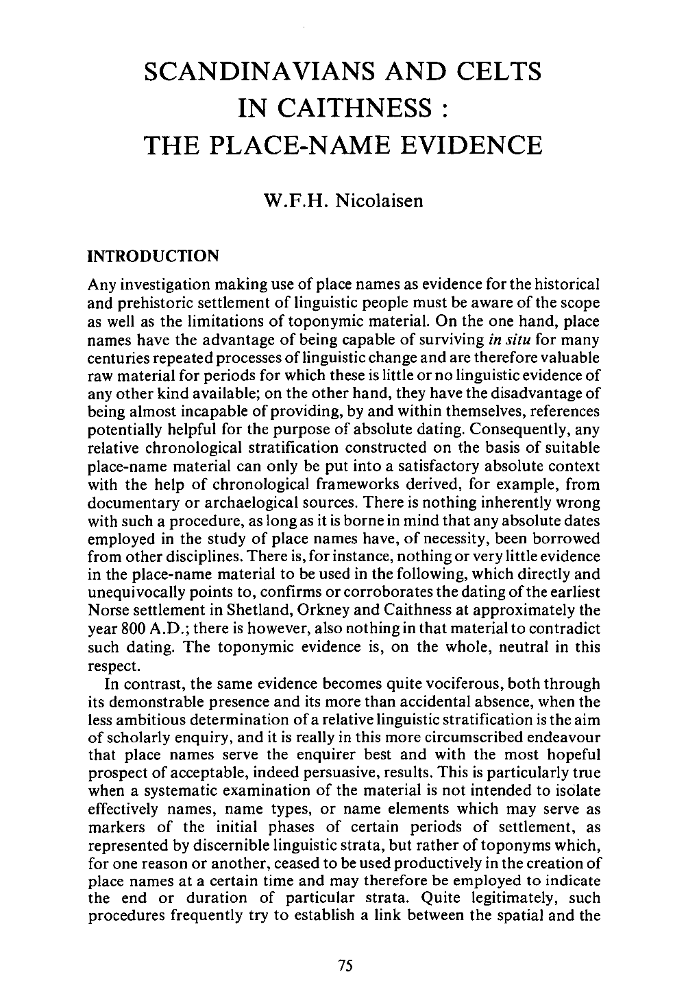 Scandinavians and Celts in Caithness : the Place-Name Evidence