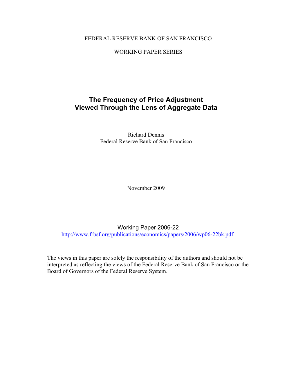 The Frequency of Price Adjustment Viewed Through the Lens of Aggregate Data