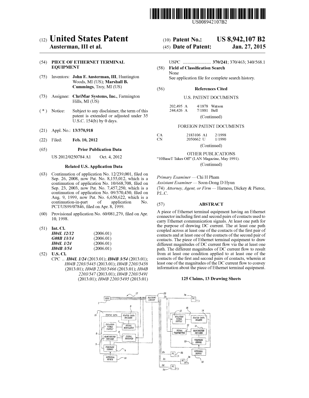 (12) United States Patent (10) Patent No.: US 8,942,107 B2 Austerman, III Et Al