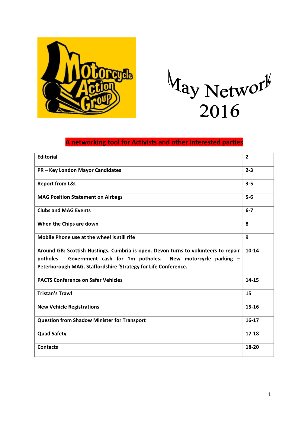 A Networking Tool for Activists and Other Interested Parties