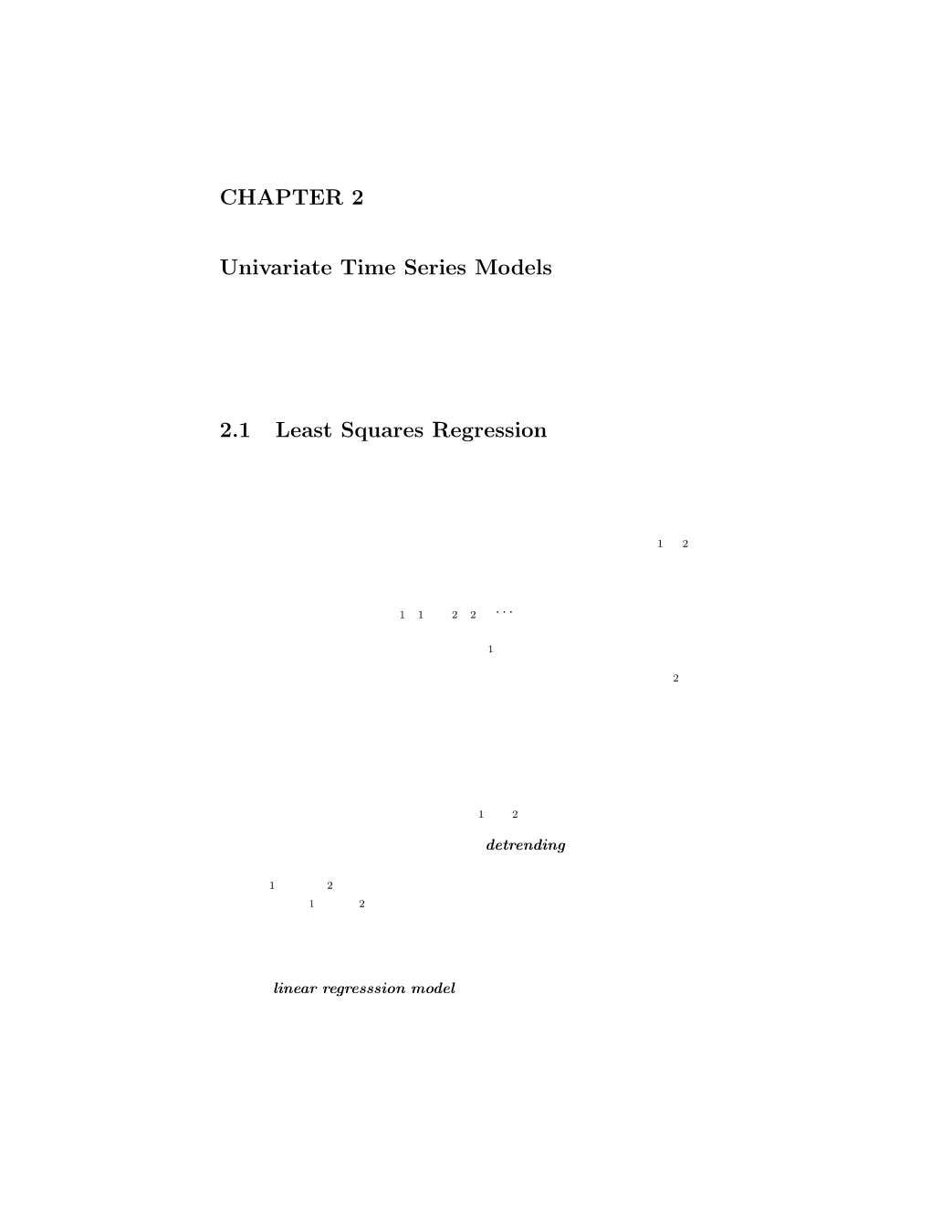 CHAPTER 2 Univariate Time Series Models 2.1 Least Squares