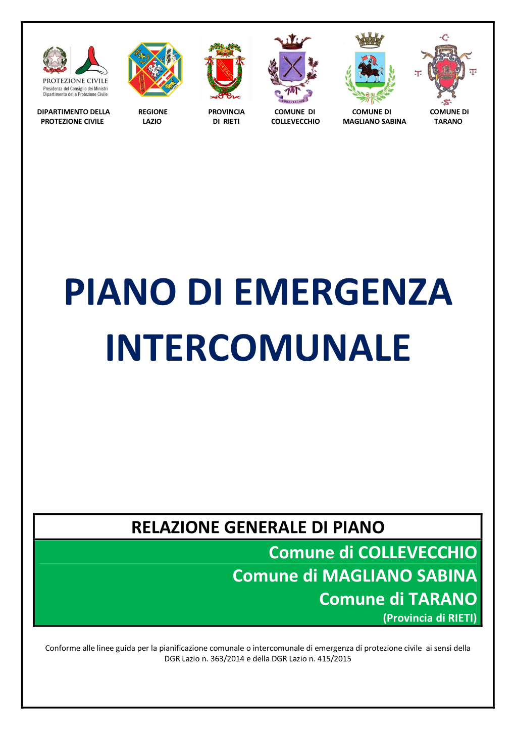 Piano Di Emergenza Intercomunale