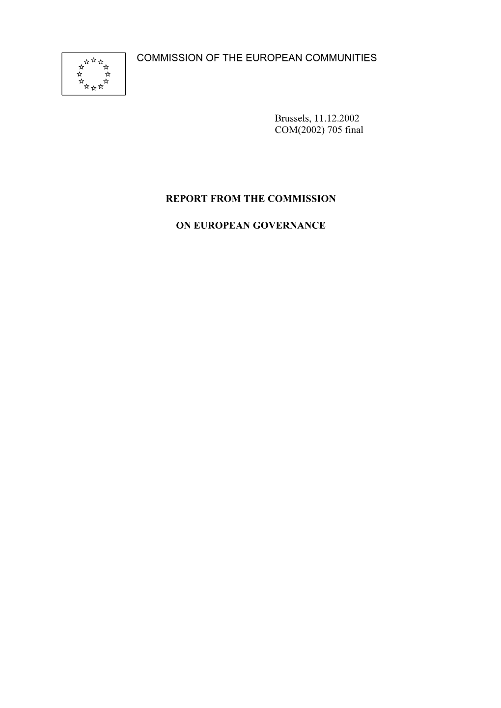 705 Final REPORT from the COMMISSION on EUROPEAN