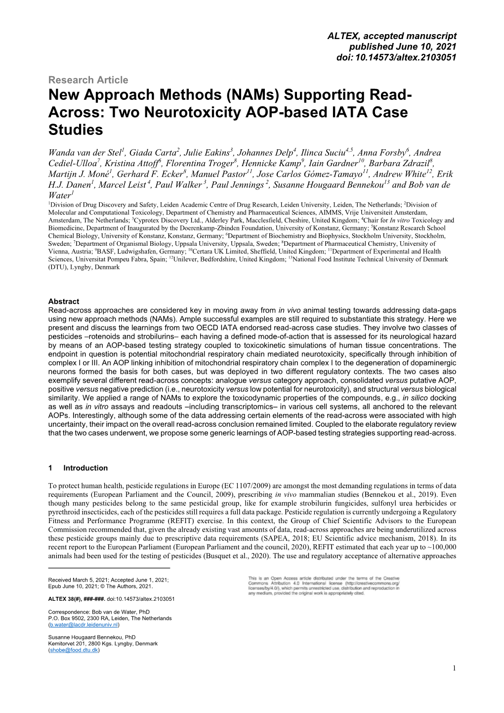 Across: Two Neurotoxicity AOP-Based IATA Case Studies*