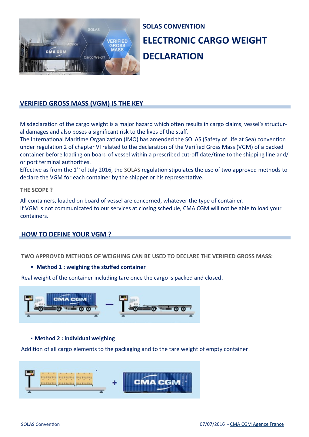 Electronic Cargo Weight Declaration