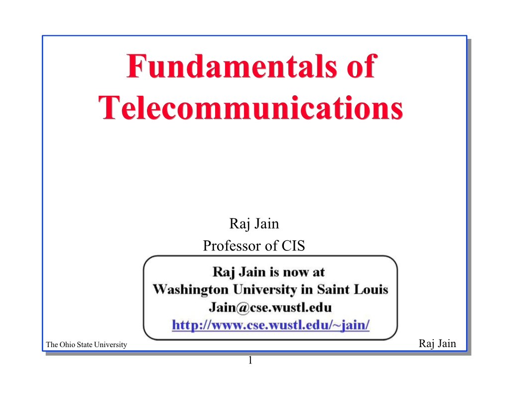 Fundamentals of Telecommunications