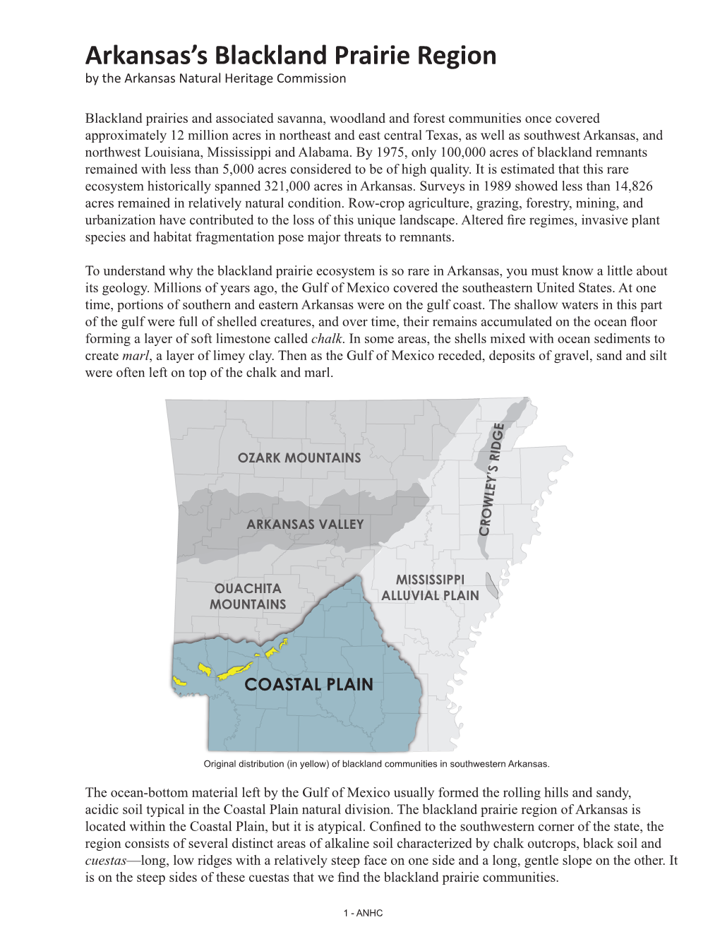 Arkansas's Blackland Prairie Region