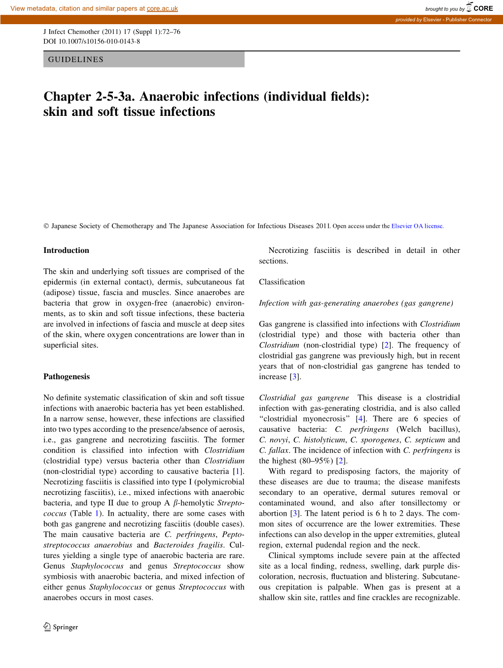 (Individual Fields): Skin and Soft Tissue Infections