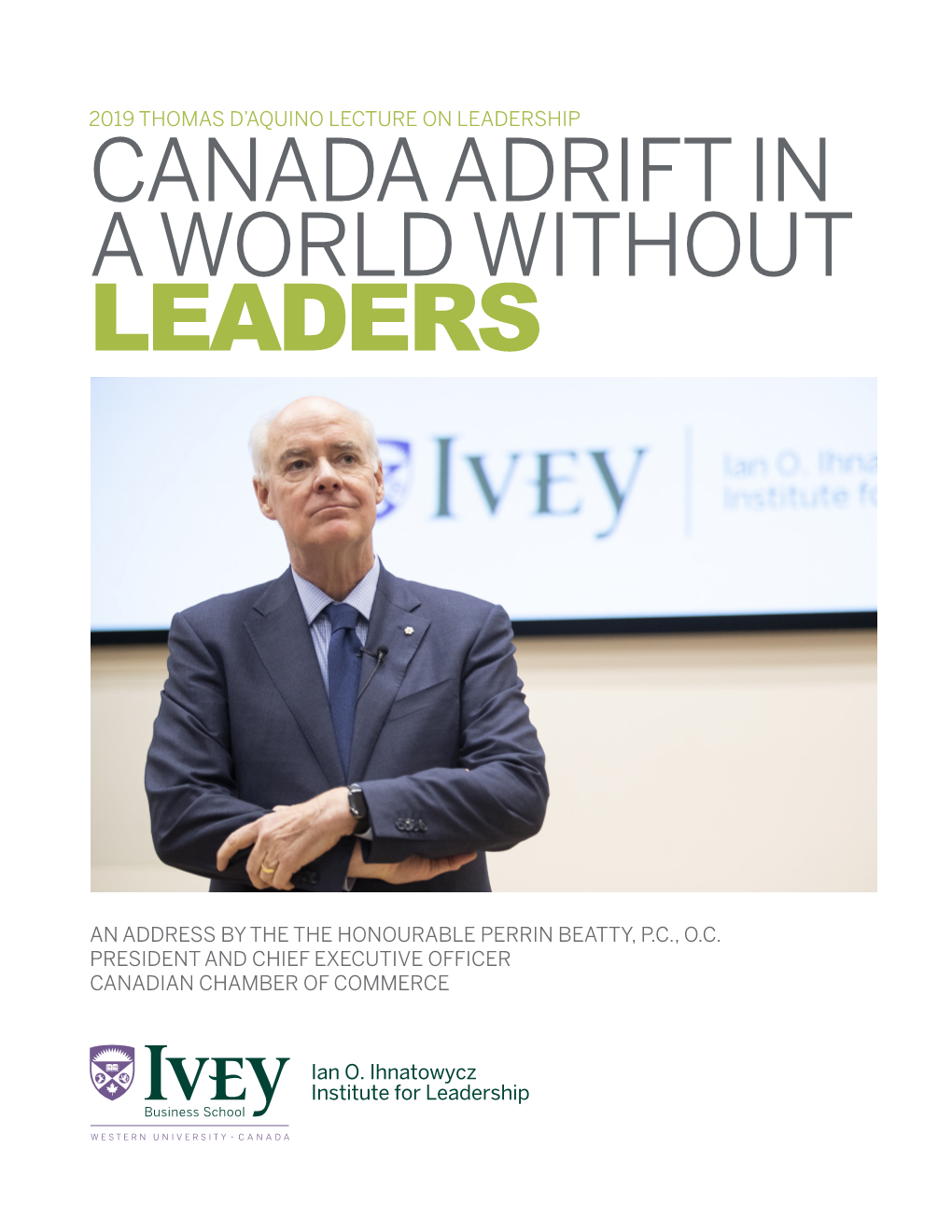 Leadership Canada Adrift in a World Without Leaders