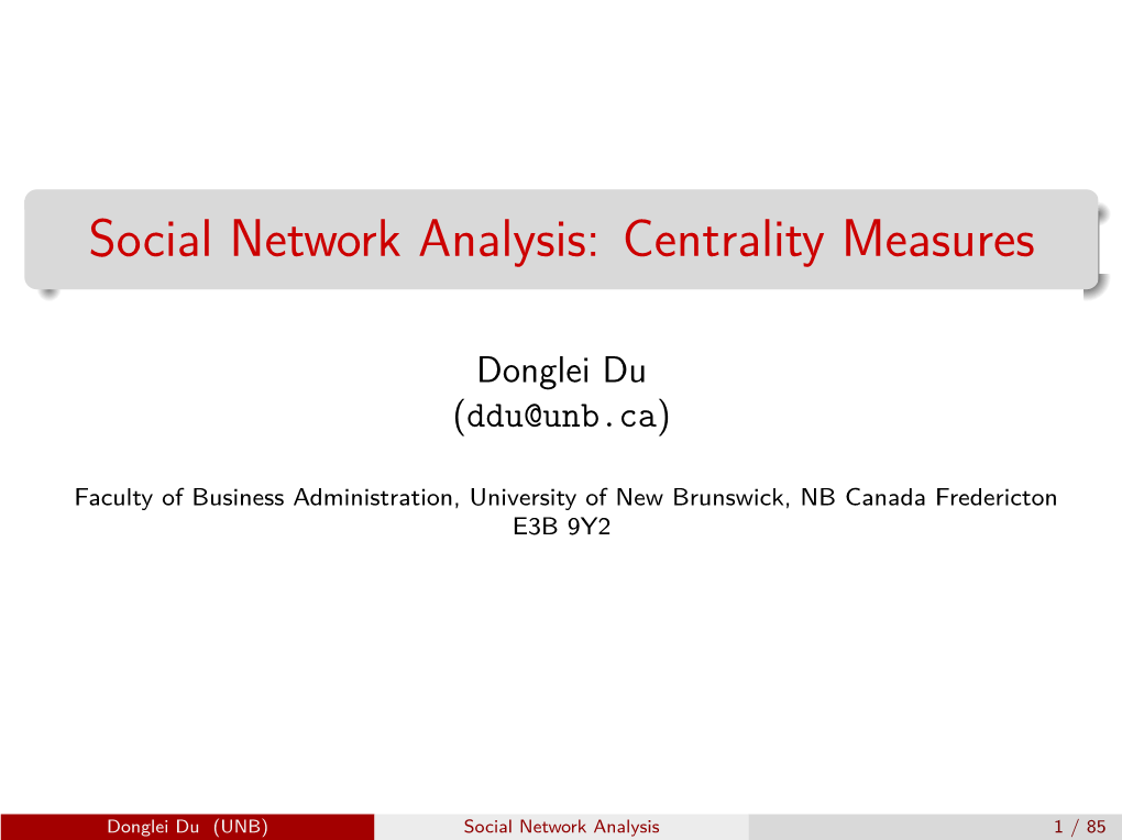 Centrality Measures