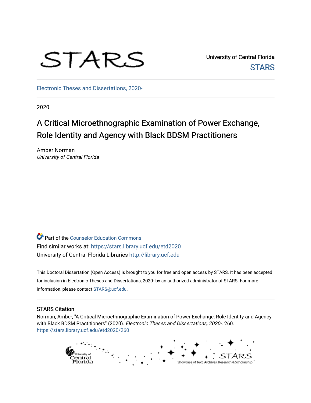 A Critical Microethnographic Examination of Power Exchange, Role Identity and Agency with Black BDSM Practitioners