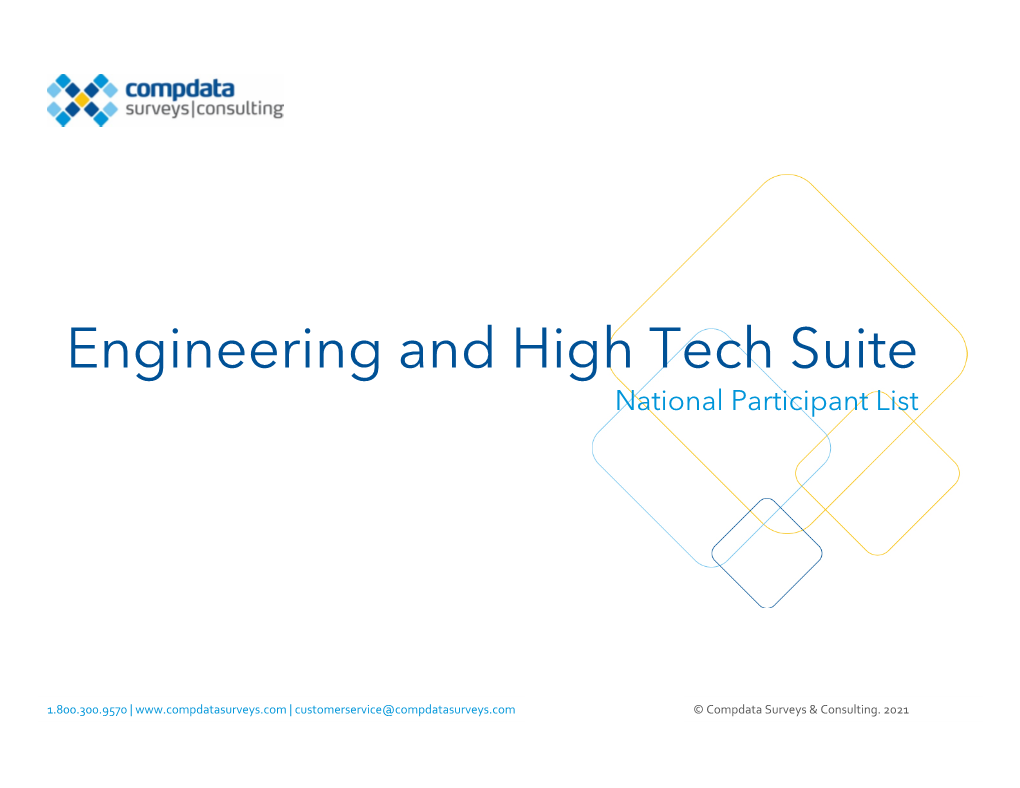 Engineering and High Tech Suite National Participant List