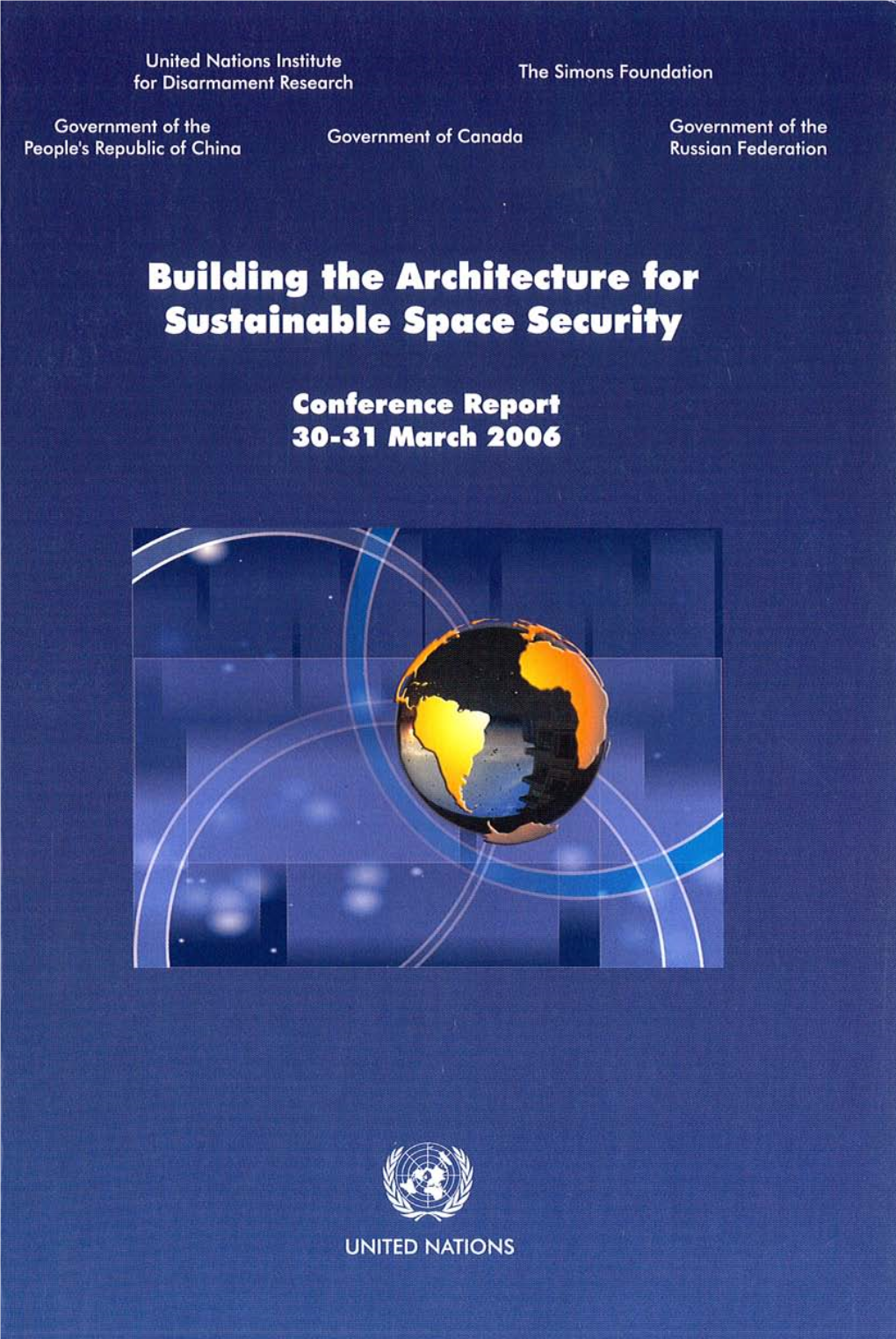 Building the Architecture for Sustainable Space Security