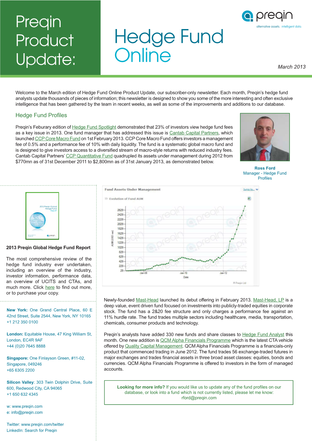 Hedge Fund Online Update: March 2013