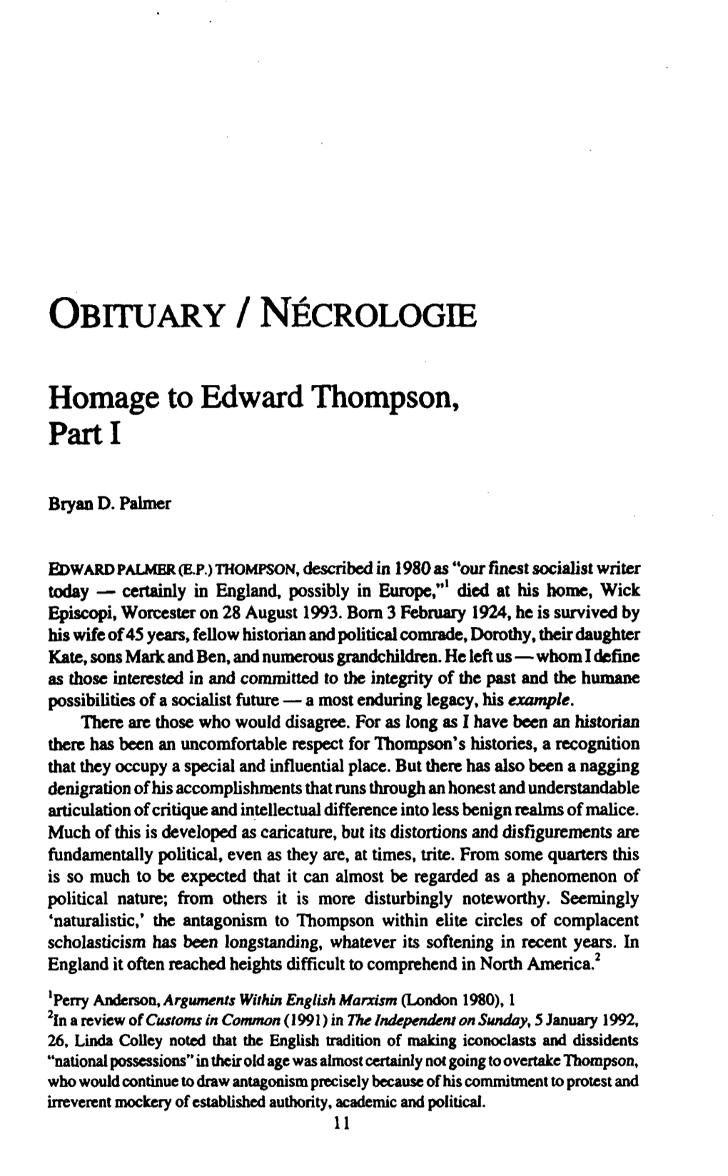 Obituary / Nécrologie