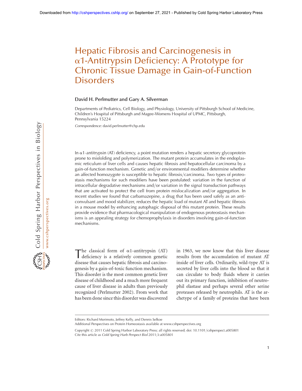 Hepatic Fibrosis and Carcinogenesis in A1-Antitrypsin Deficiency: A