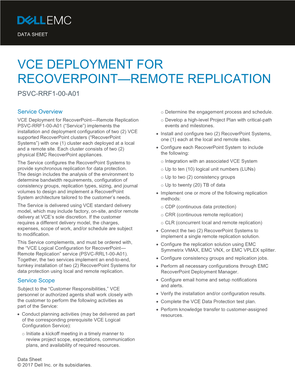 VCE Deployment for Recoverpoint – Remote Replication