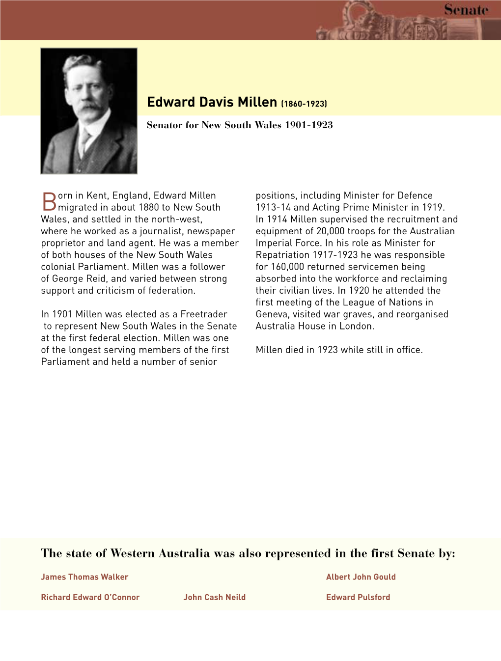 Biography Edward Davis Millen