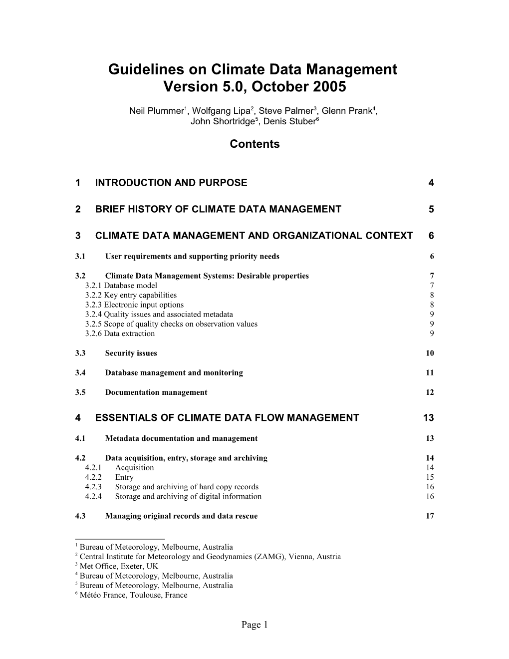 Draft Guidelines On Climate Data Management