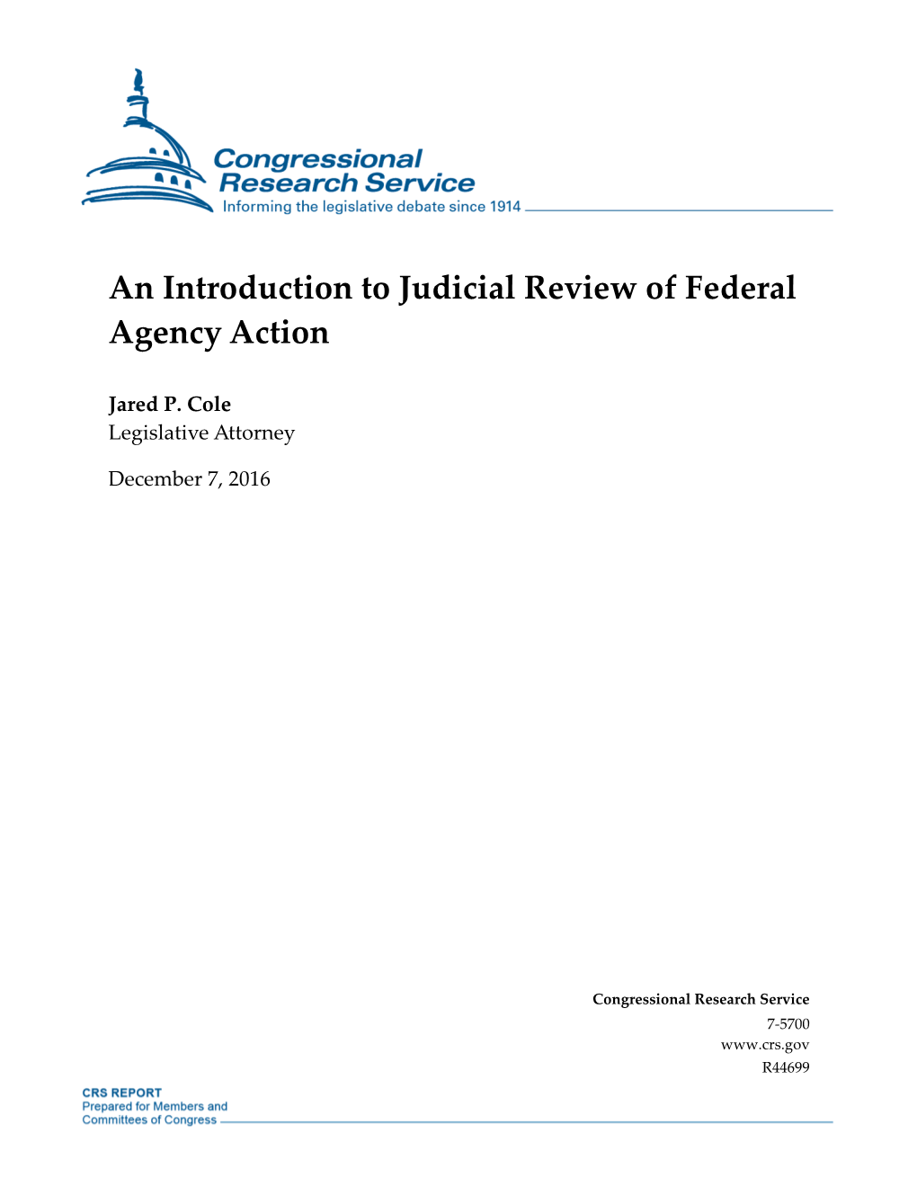 An Introduction to Judicial Review of Federal Agency Action