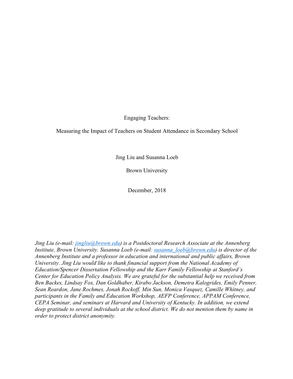 Measuring the Impact of Teachers on Student Attendance in Secondary School