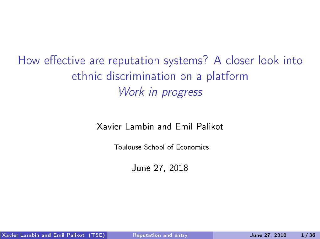 How Effective Are Reputation Systems? a Closer Look Into Ethnic