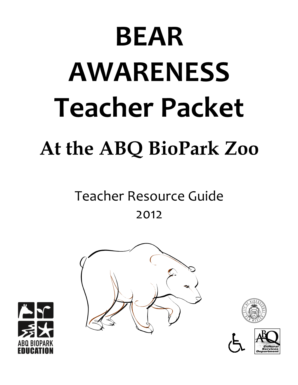 BEAR AWARENESS Teacher Packet