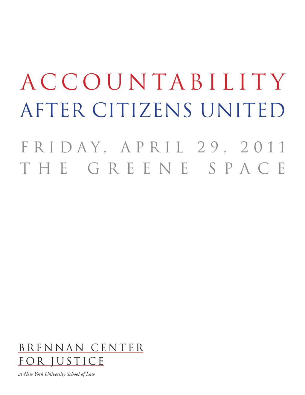 Accountability AFTER CITIZENS UNITED