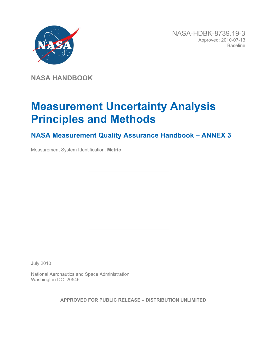 Measurement Uncertainty Analysis Principles and Methods