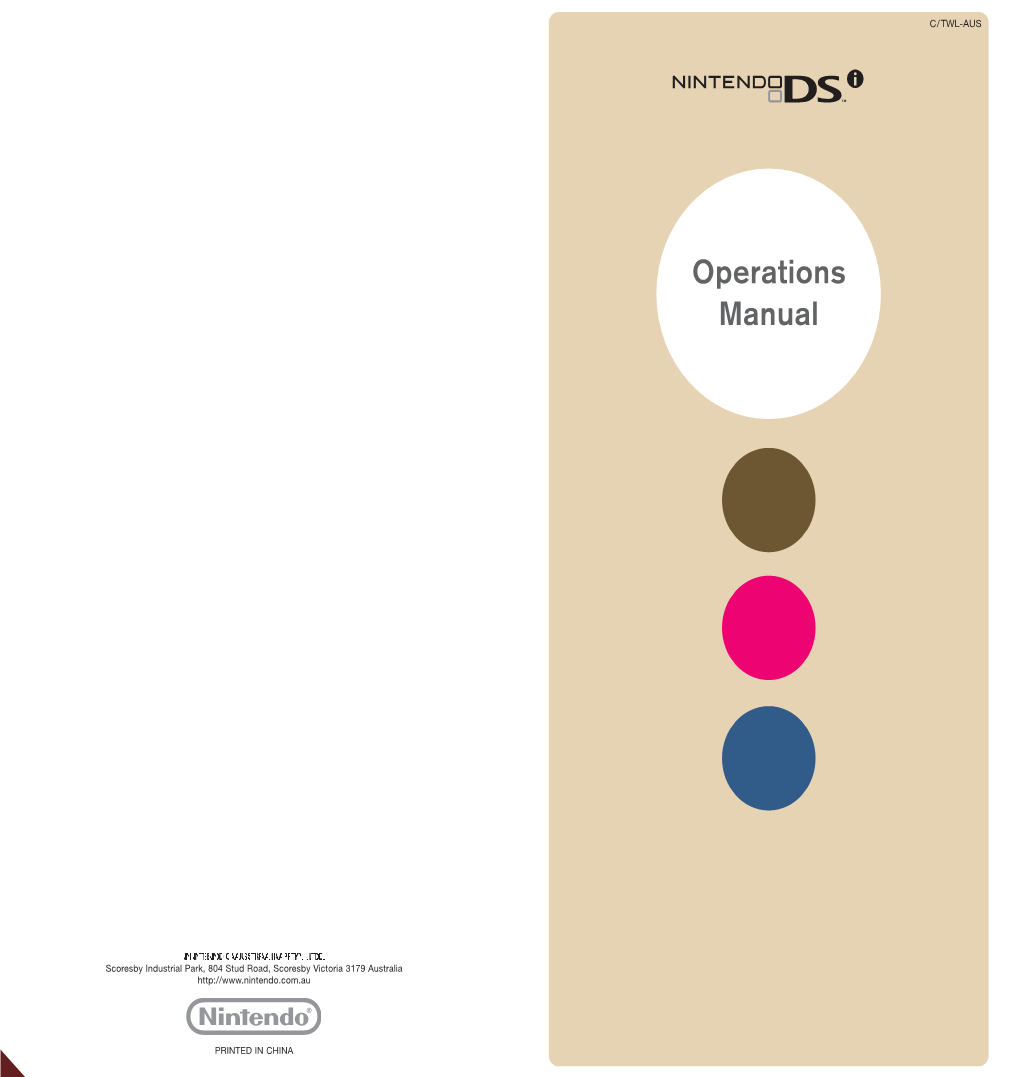 Dsi Operations Manual · Basics · Applications and Settings · Support and Troubleshooting* *Read This Section If You Have an Issue with Your Product