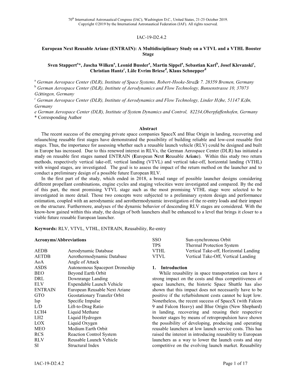 A Multidisciplinary Study on a VTVL and a VTHL Booster Stage