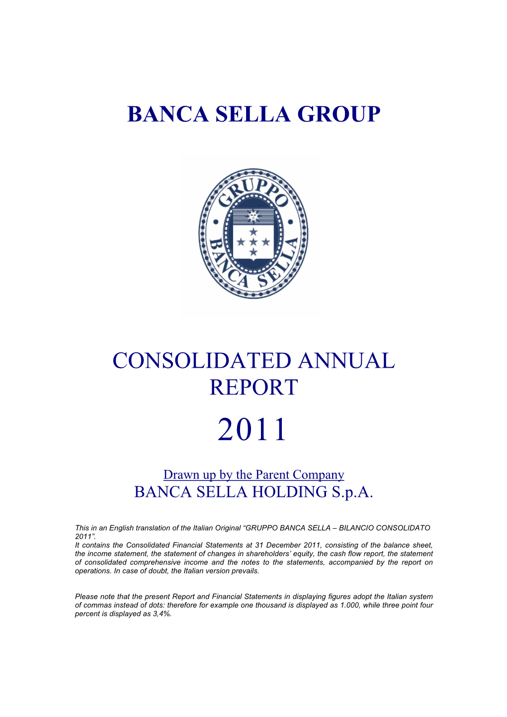 Banca Sella Group Consolidated Annual Report