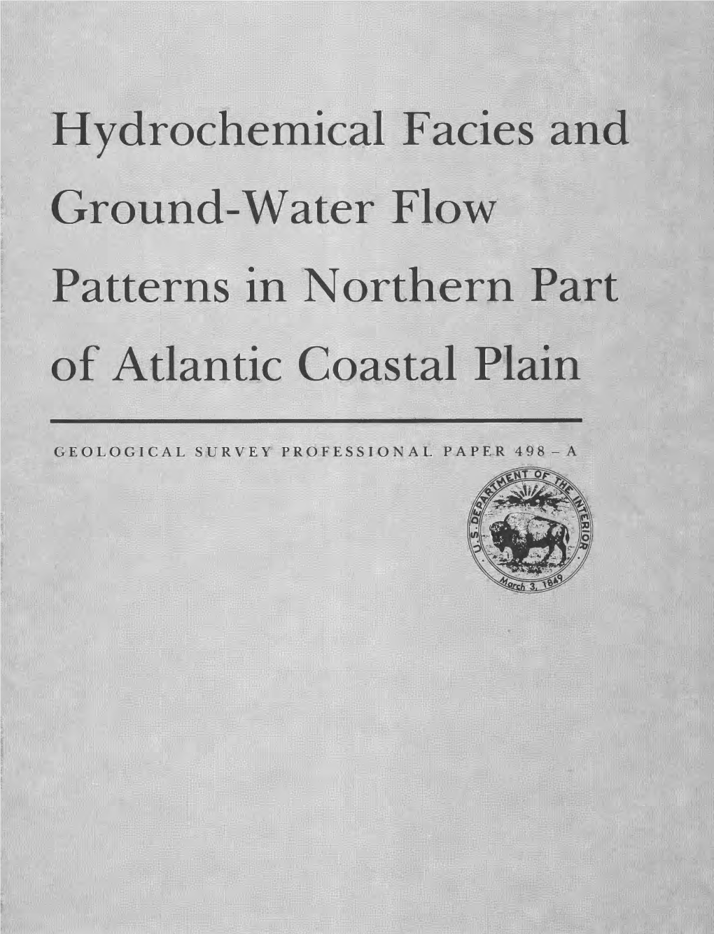 Hydrocnemical Facies and Ground-Water Flow