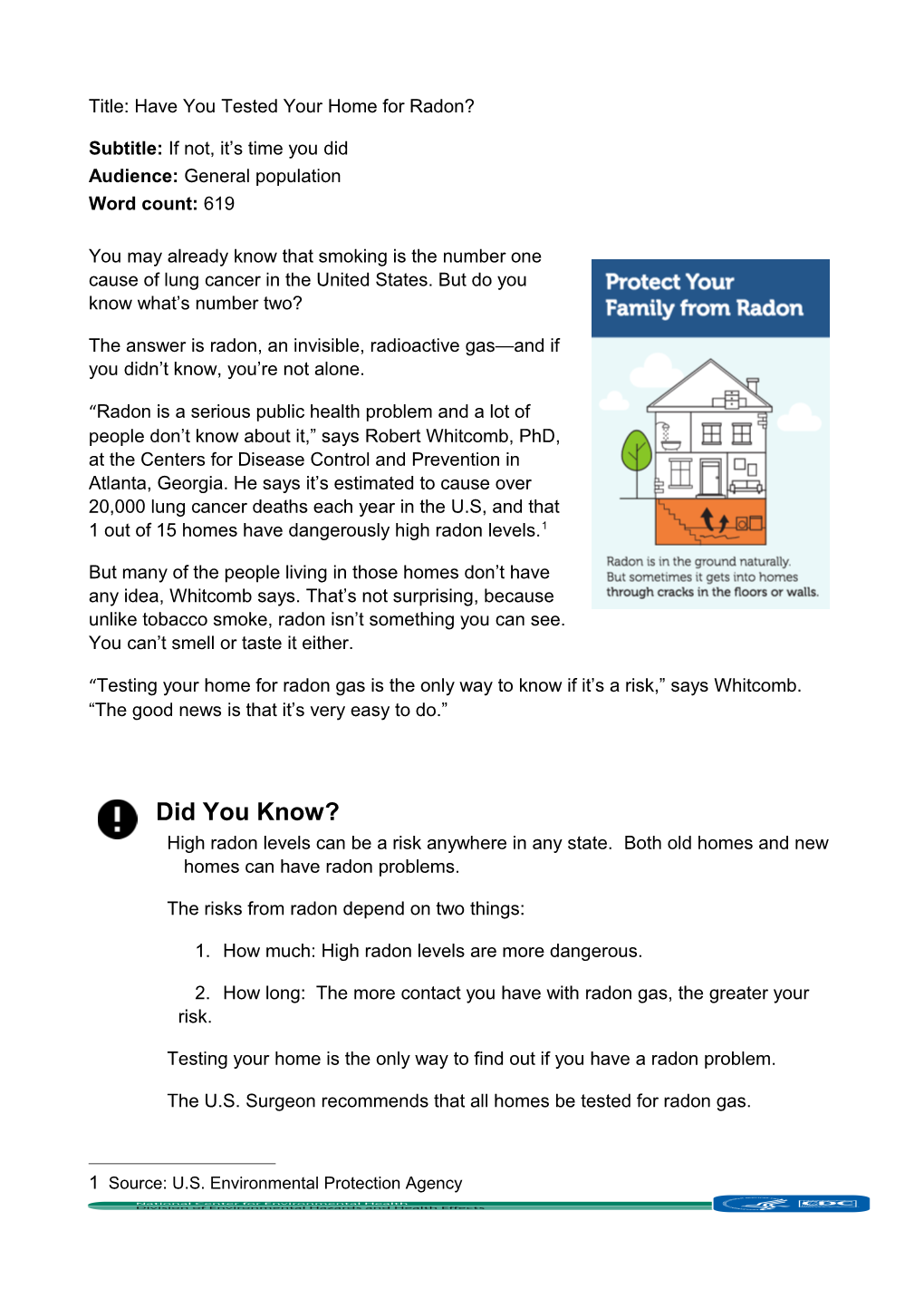 Have You Tested Your Home for Radon?