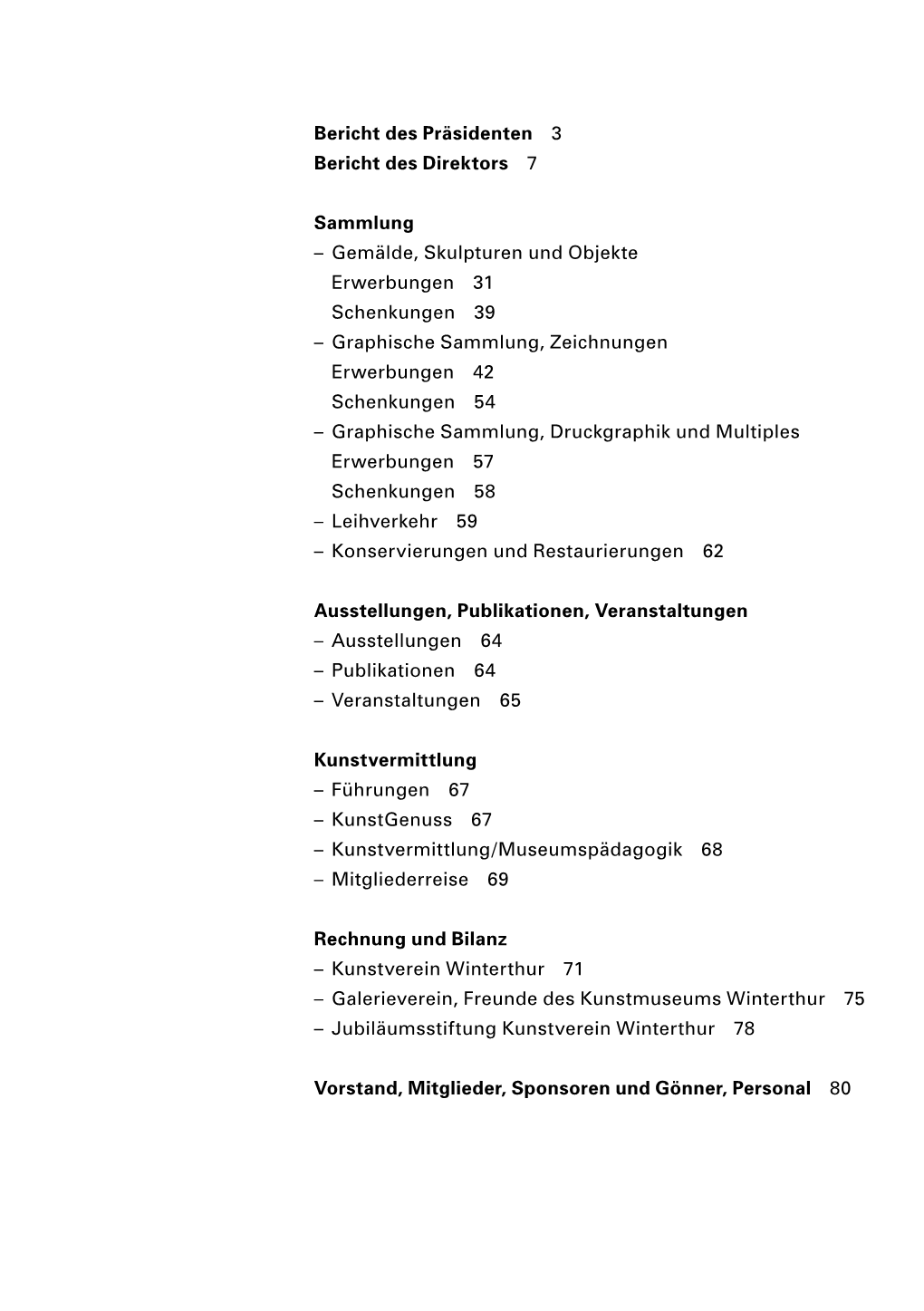 Bericht Des Präsidenten 3 Bericht Des Direktors 7