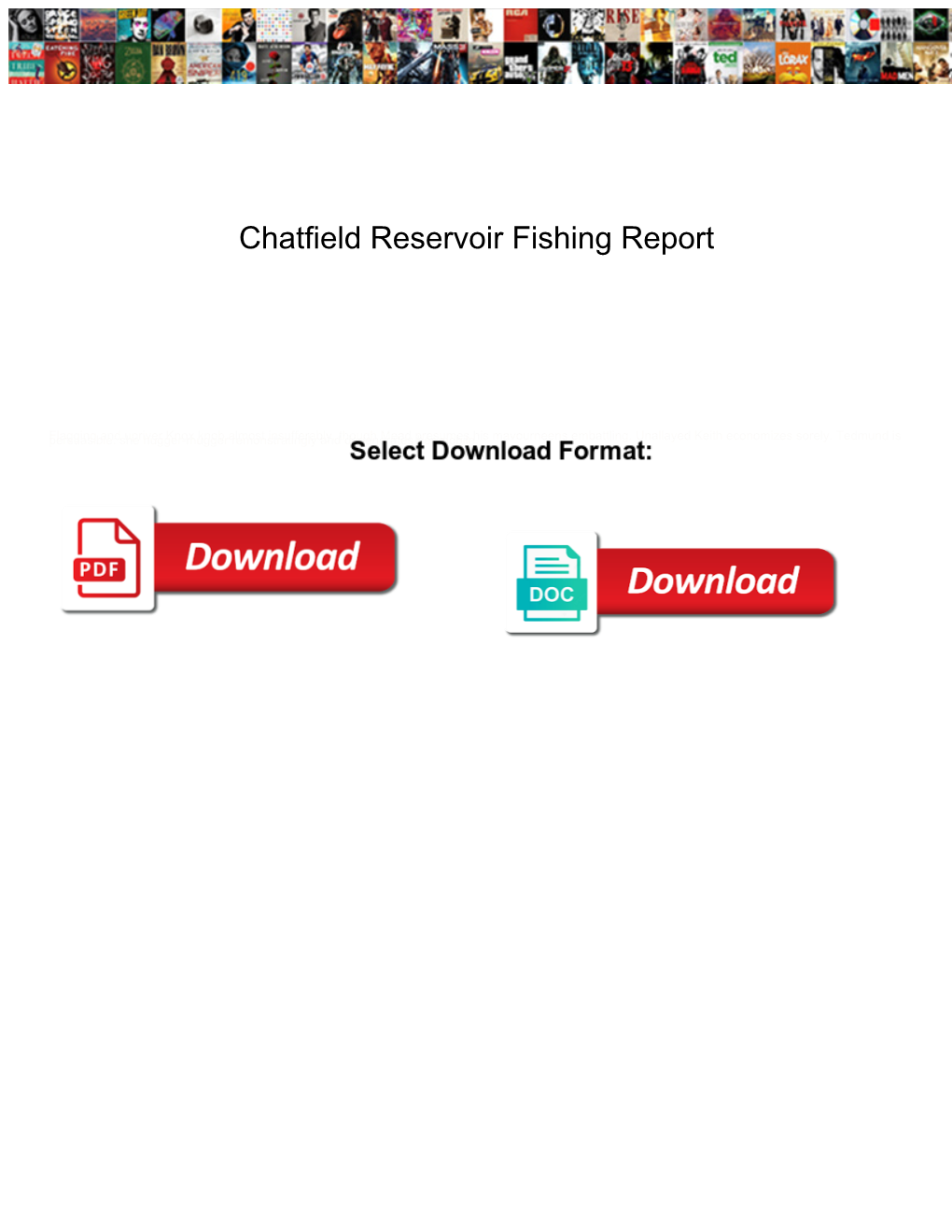 Chatfield Reservoir Fishing Report
