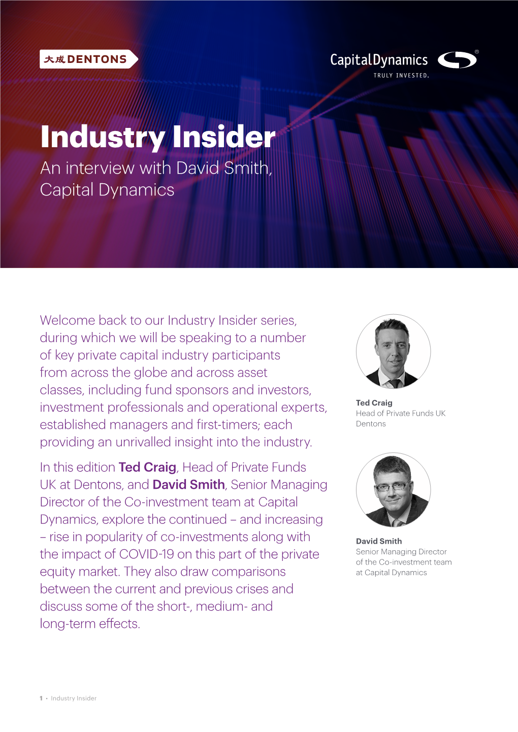 Industry Insider an Interview with David Smith, Capital Dynamics