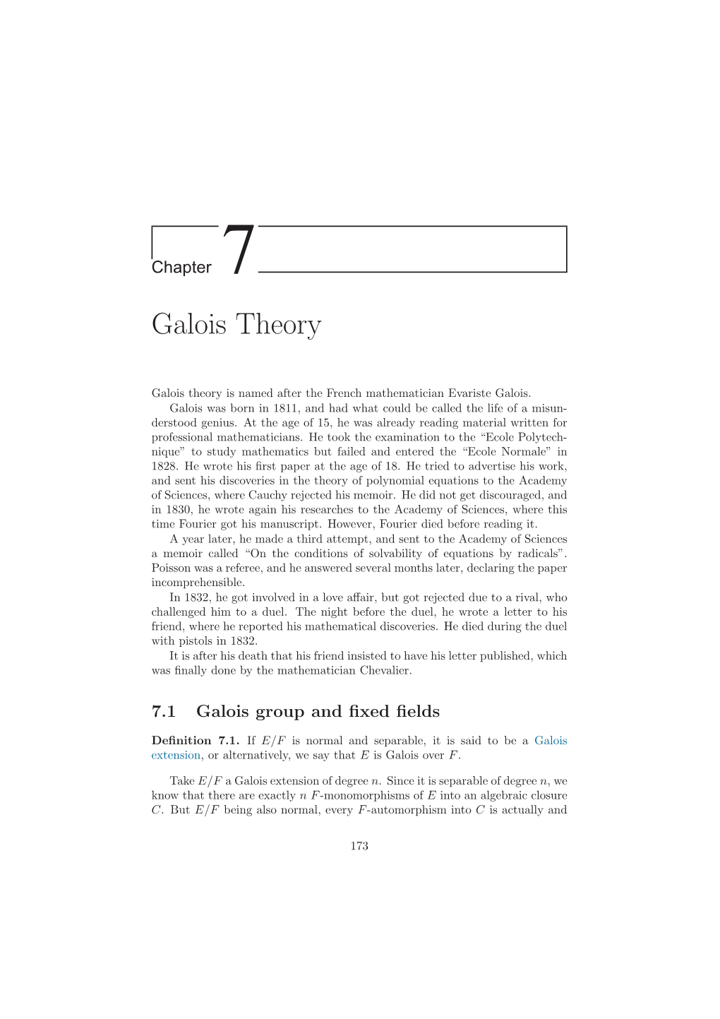 Galois Theory