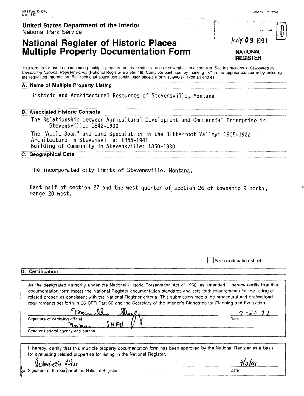 National Register of Historic Places Multiple Property Documentation