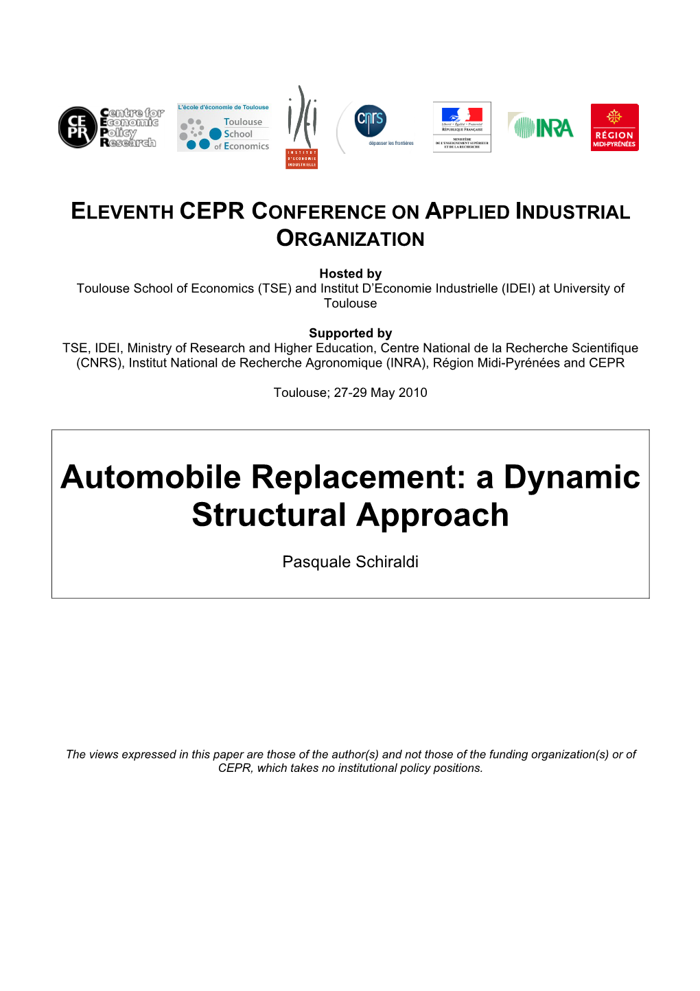 Automobile Replacement: a Dynamic Structural Approach