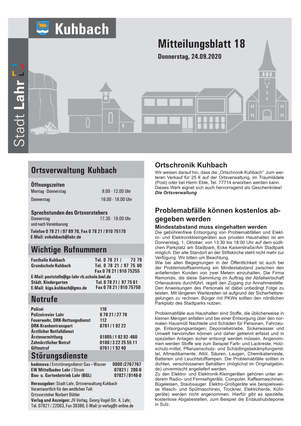 Mitteilungsblatt Kuhbach 18/2020